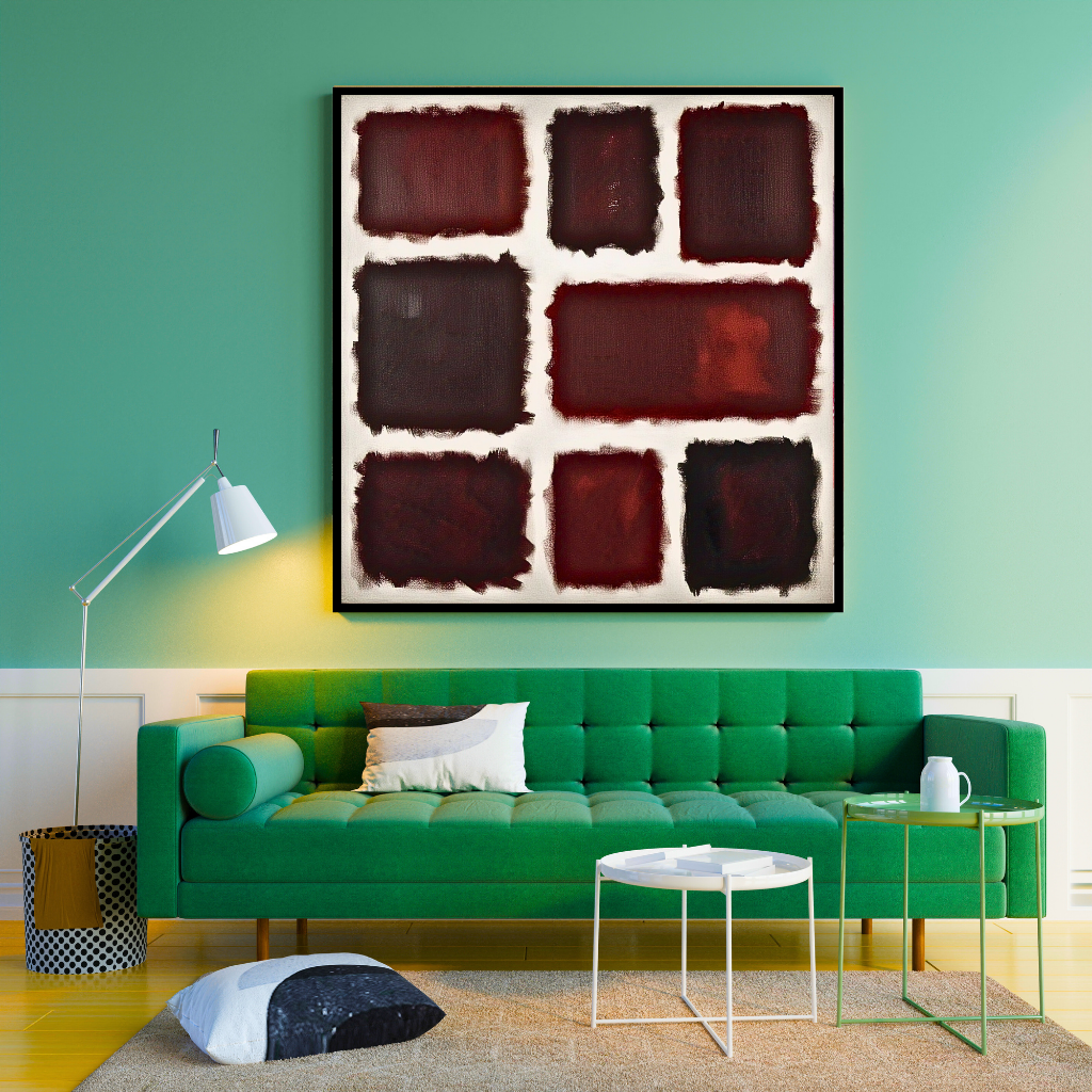 Eight Darks in White - Abstract Art