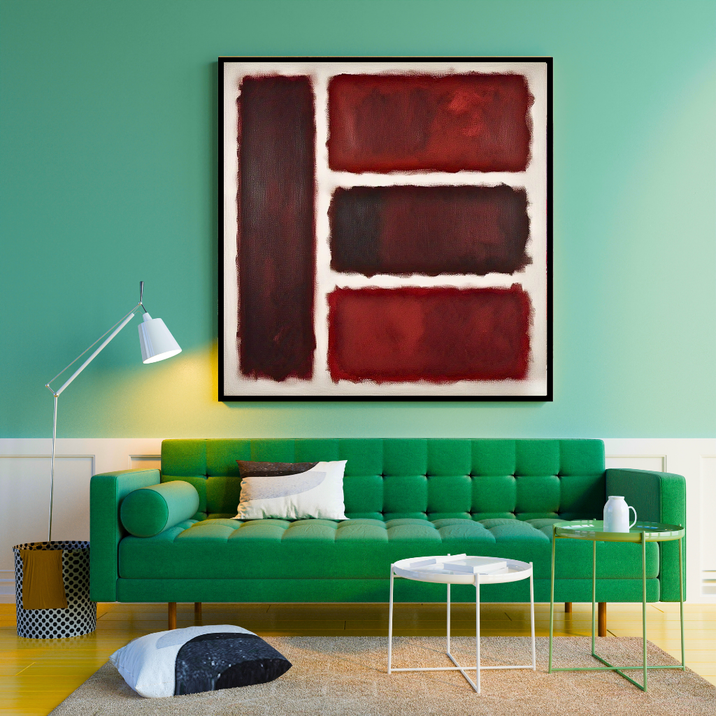 Four Darks in White II - Abstract Art