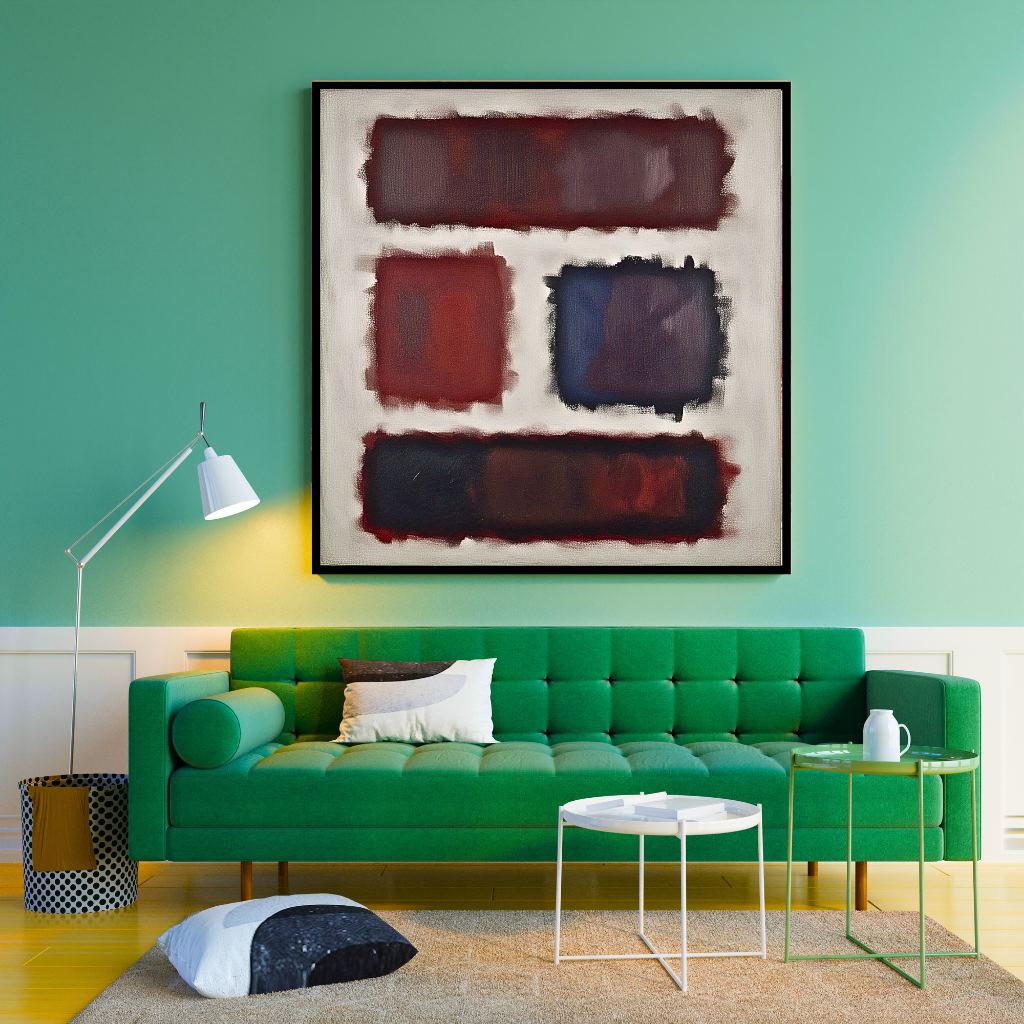 Four Darks in White - Abstract Art