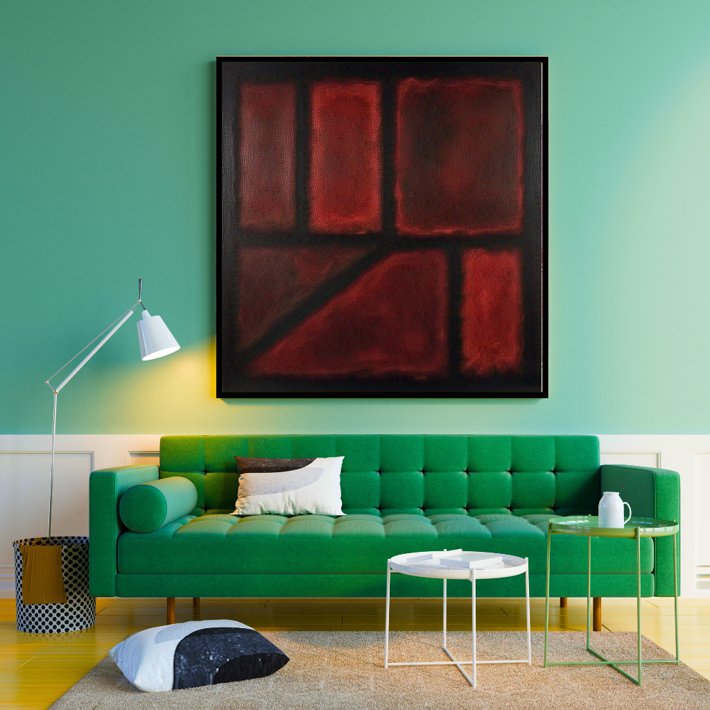 Seven Darks in Red- Abstract Art