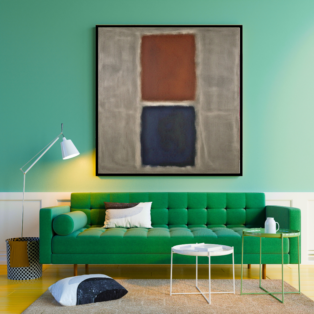 Blue Ember Glow (Inspired by No. 61 (Rust and Blue)) - Abstract Art