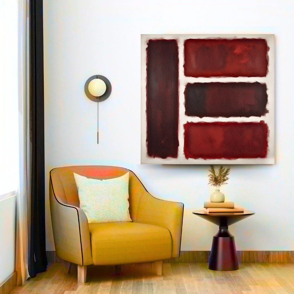 Four Darks in White II - Abstract Art