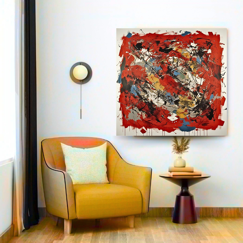 Crimson Cadence (Inspired by Indian Red Ground) - Abstract Art