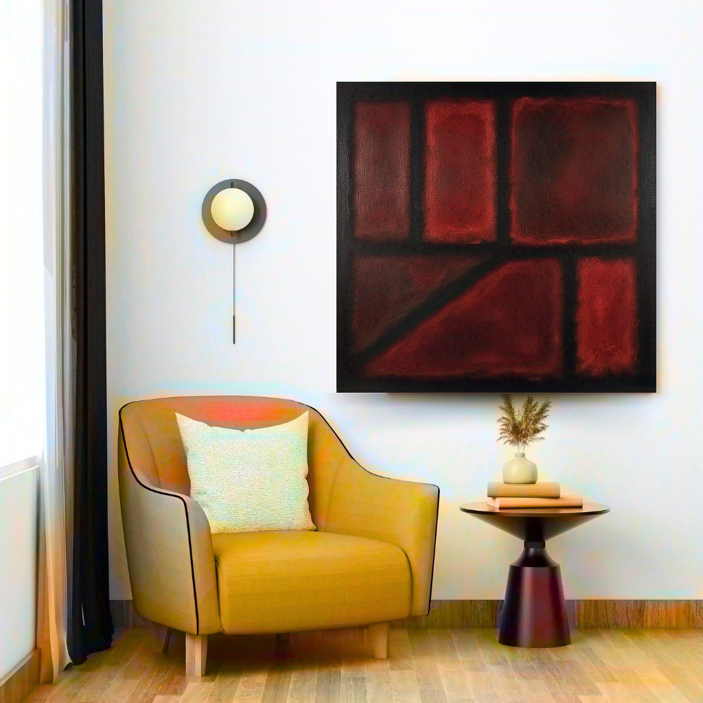 Seven Darks in Red- Abstract Art
