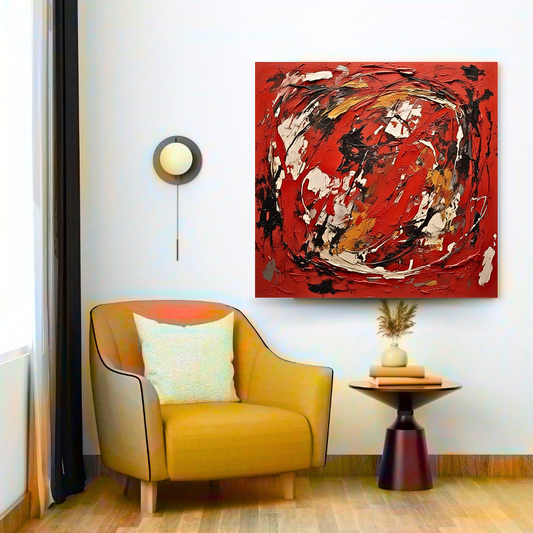 Scarlet Vortex (Inspired by Indian Red Ground) -  Abstract Art