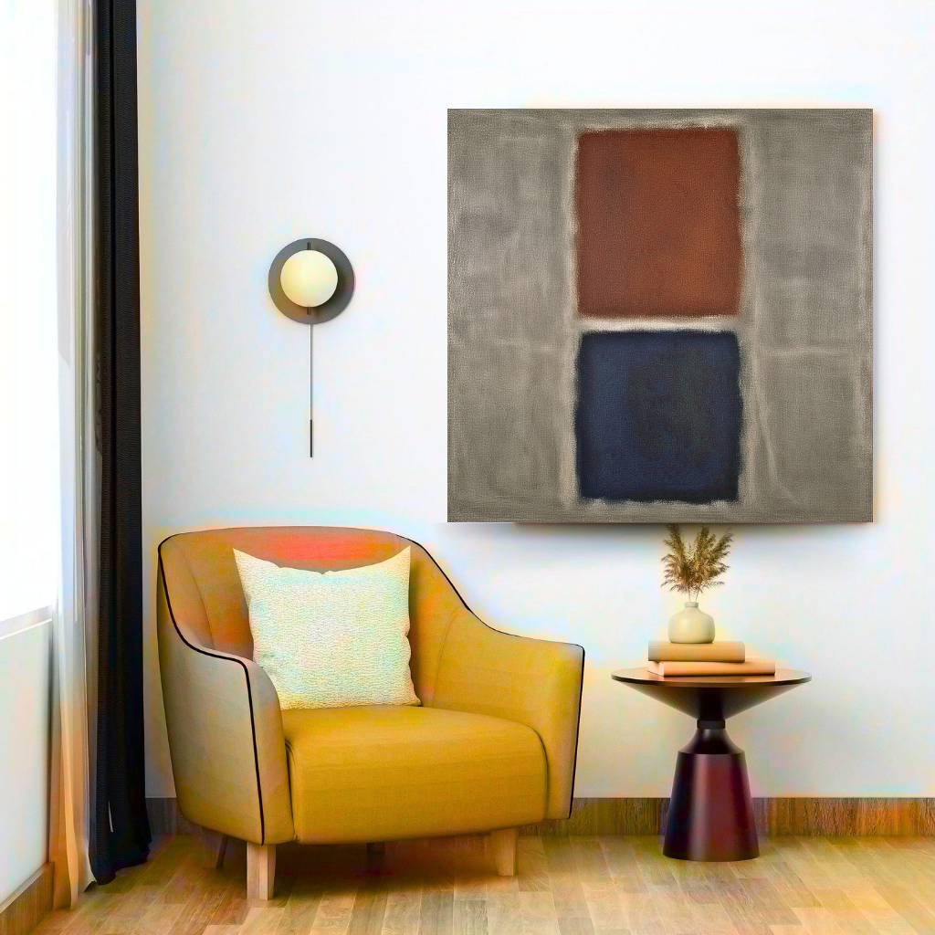 Blue Ember Glow (Inspired by No. 61 (Rust and Blue)) - Abstract Art