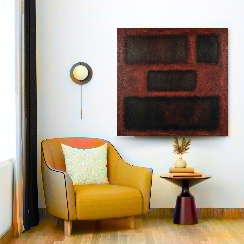 Four Darks in Red- Abstract Art