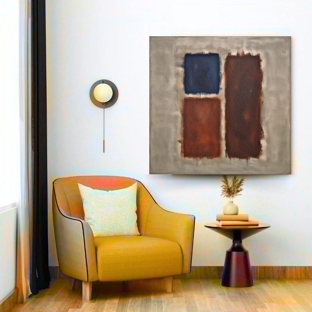 Nocturnal Bloom (Inspired by No. 61 (Rust and Blue)) - Abstract Art