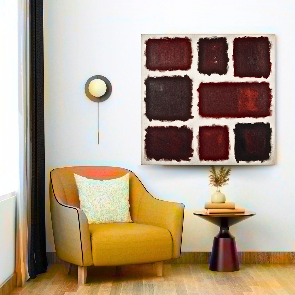 Eight Darks in White - Abstract Art