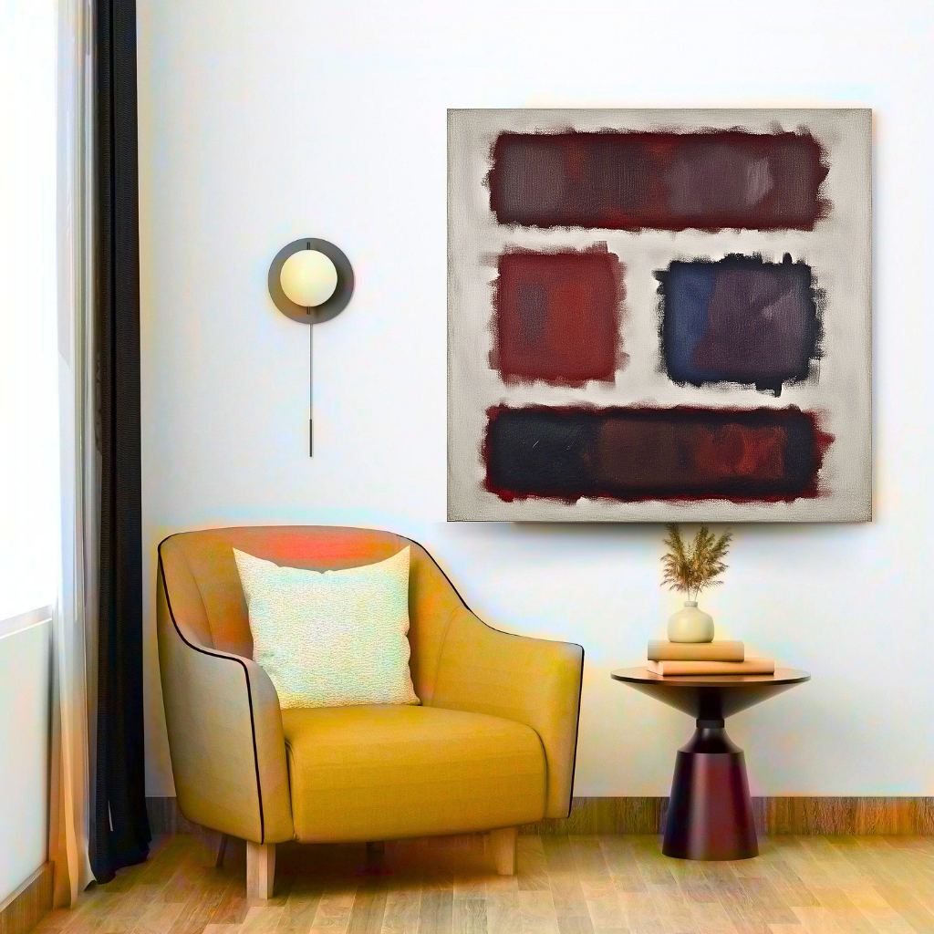 Four Darks in White - Abstract Art