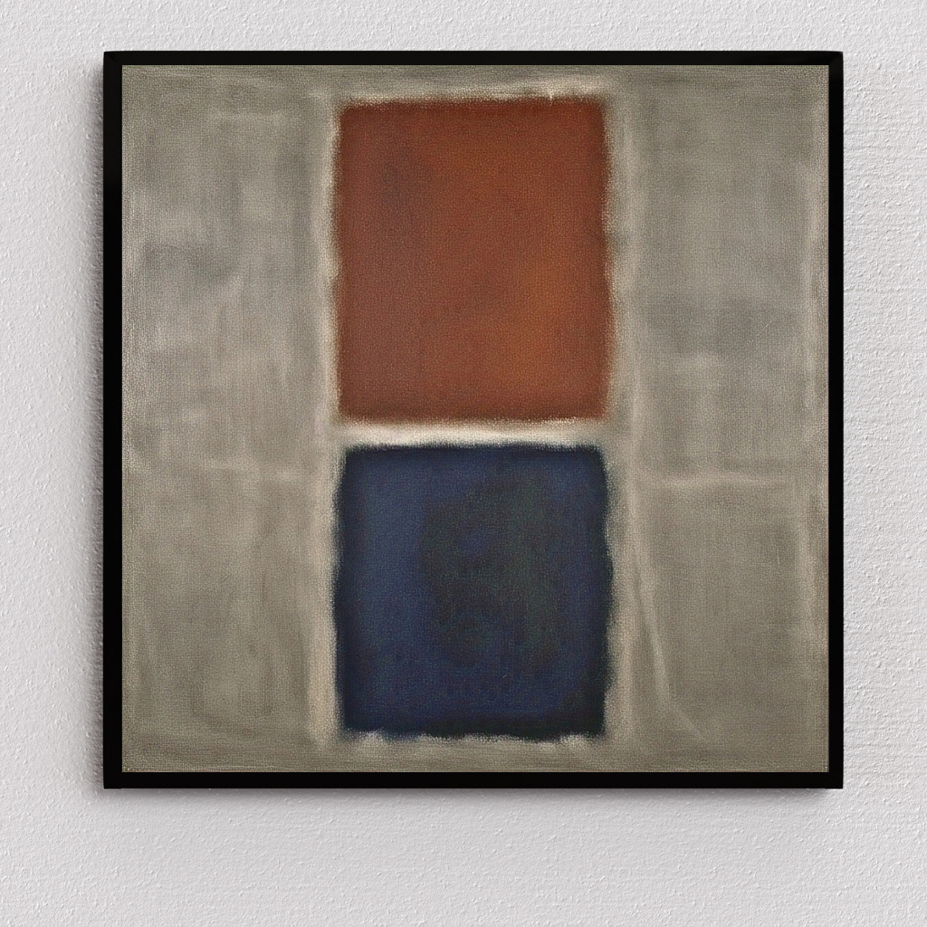 Blue Ember Glow (Inspired by No. 61 (Rust and Blue)) - Abstract Art