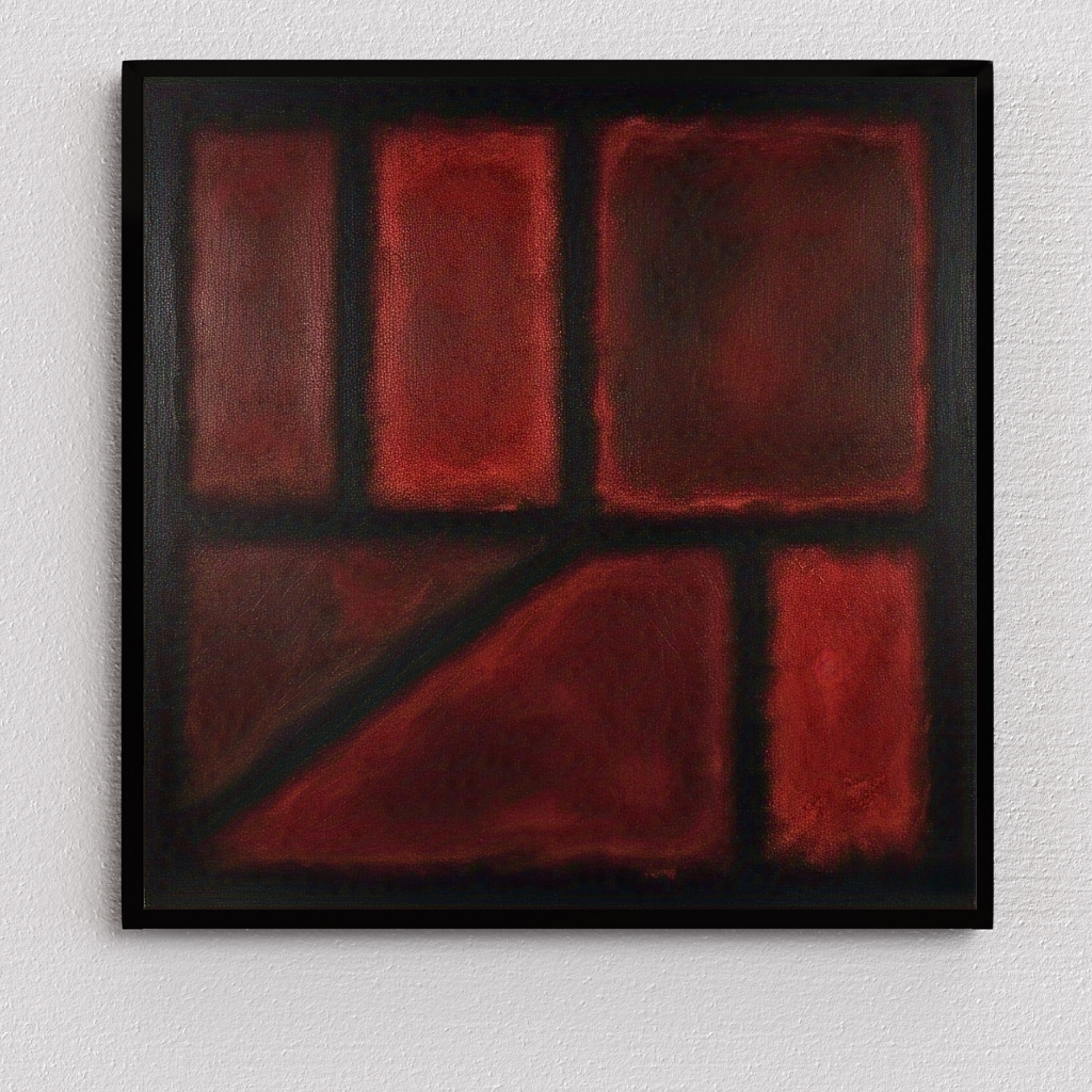 Seven Darks in Red- Abstract Art