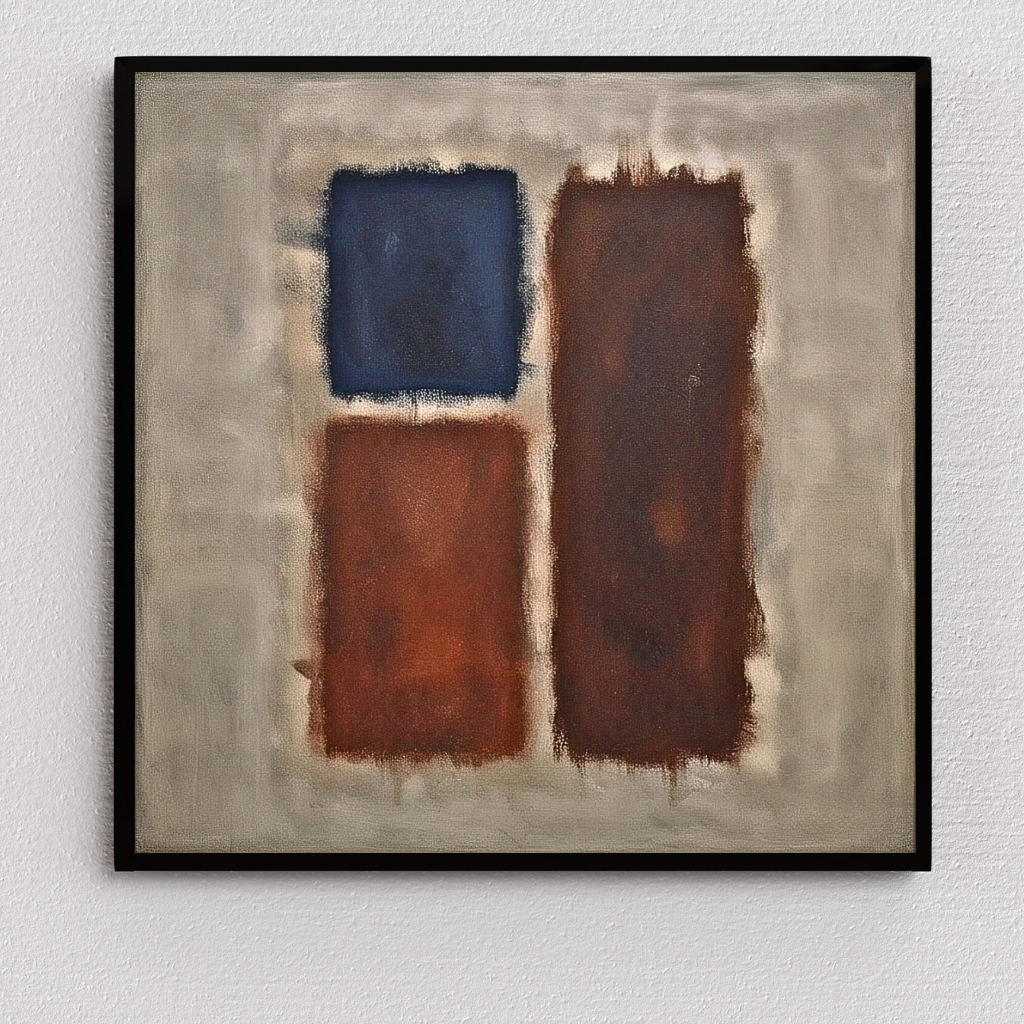 Nocturnal Bloom (Inspired by No. 61 (Rust and Blue)) - Abstract Art