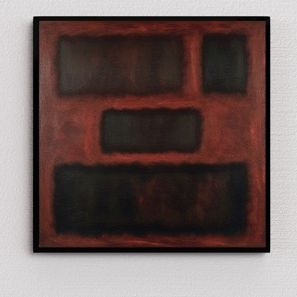 Four Darks in Red- Abstract Art
