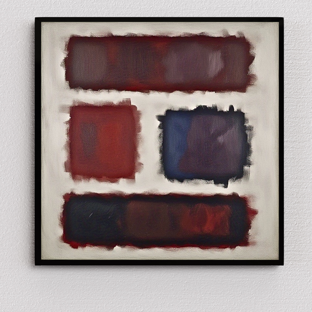 Four Darks in White - Abstract Art