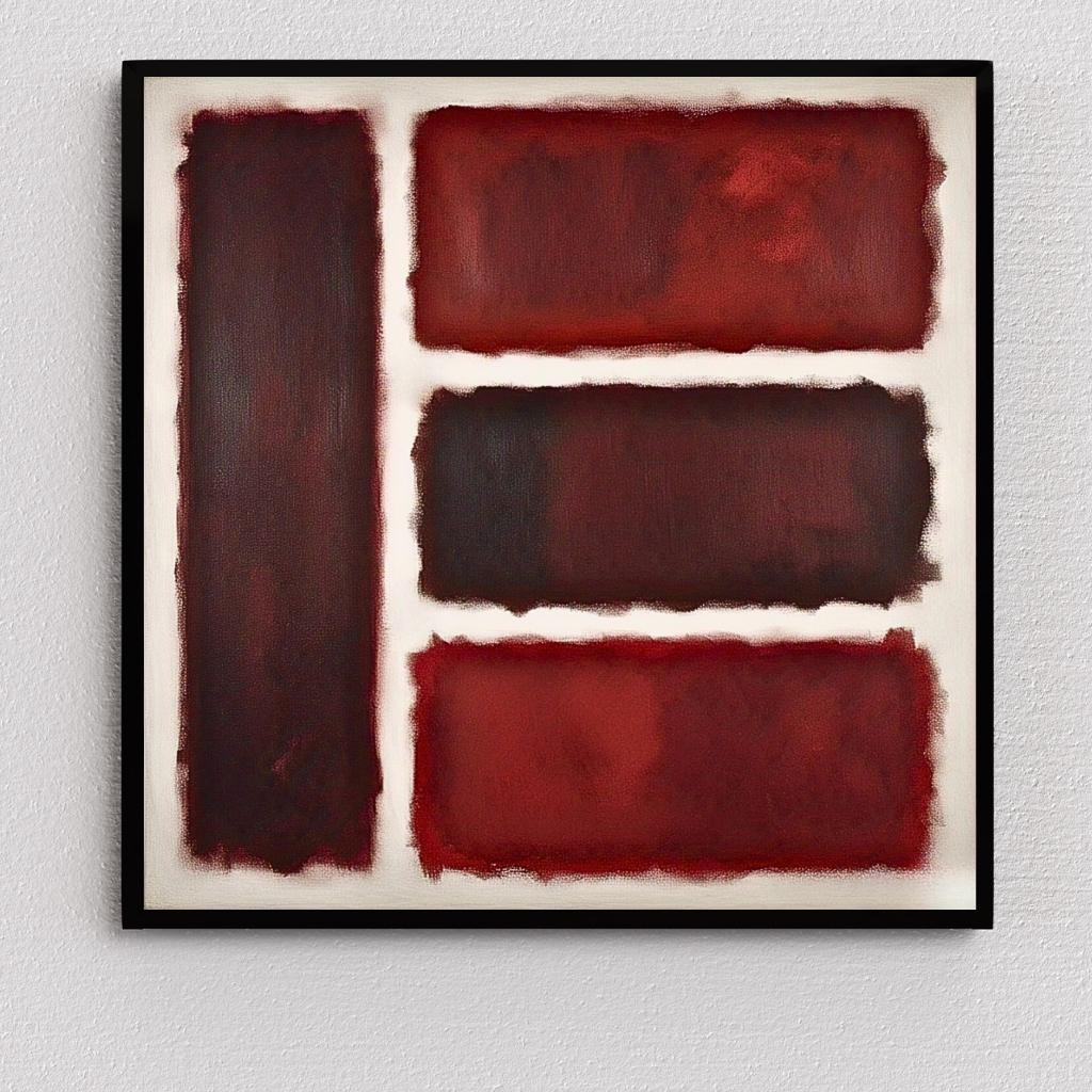 Four Darks in White II - Abstract Art