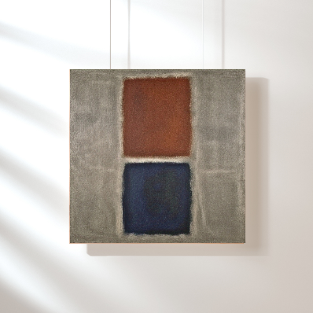 Blue Ember Glow (Inspired by No. 61 (Rust and Blue)) - Abstract Art