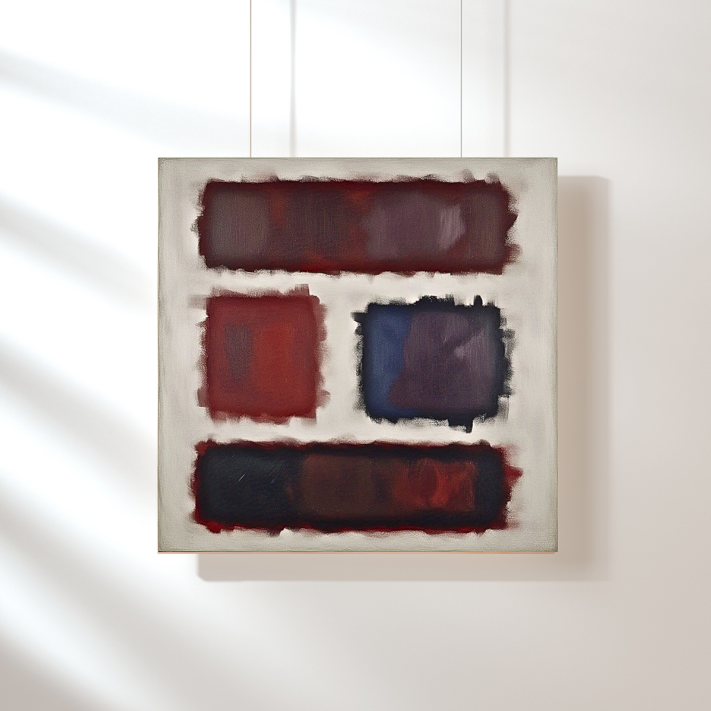Four Darks in White - Abstract Art