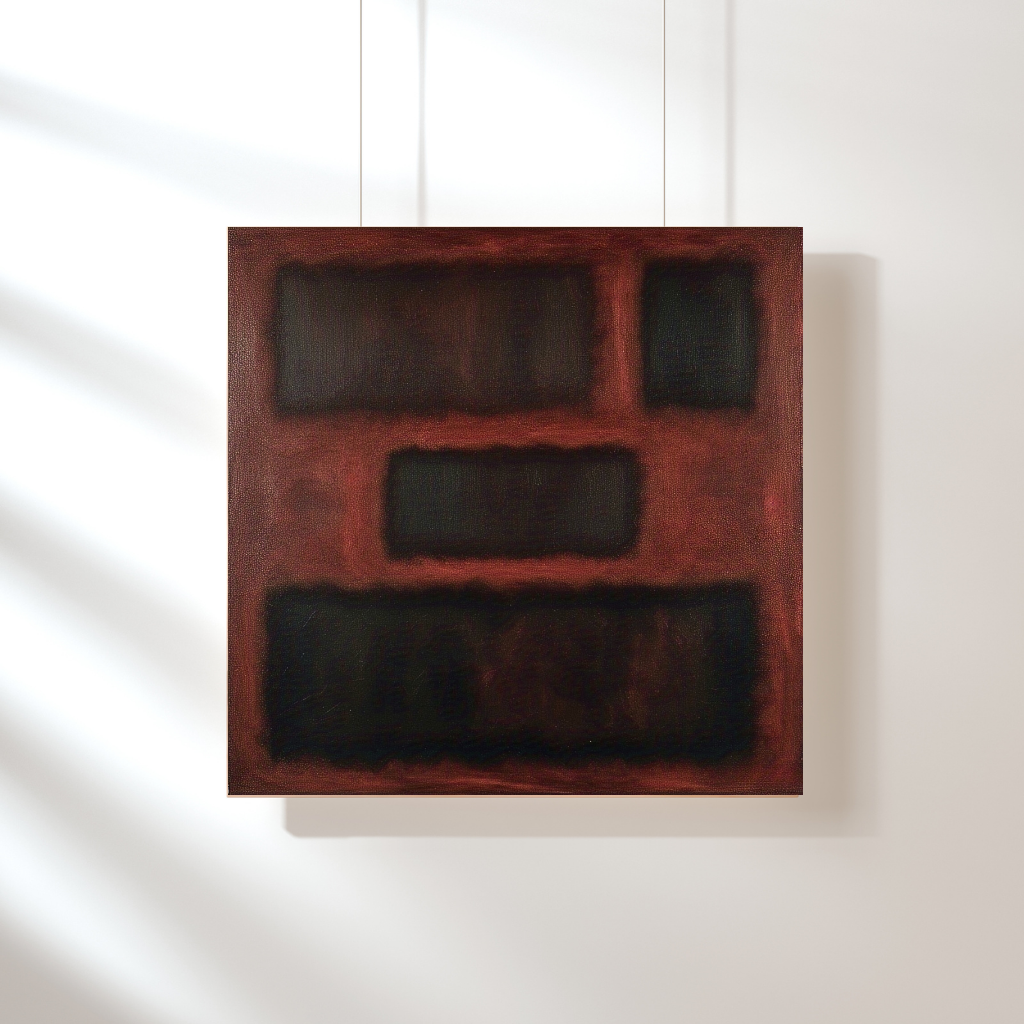 Four Darks in Red- Abstract Art