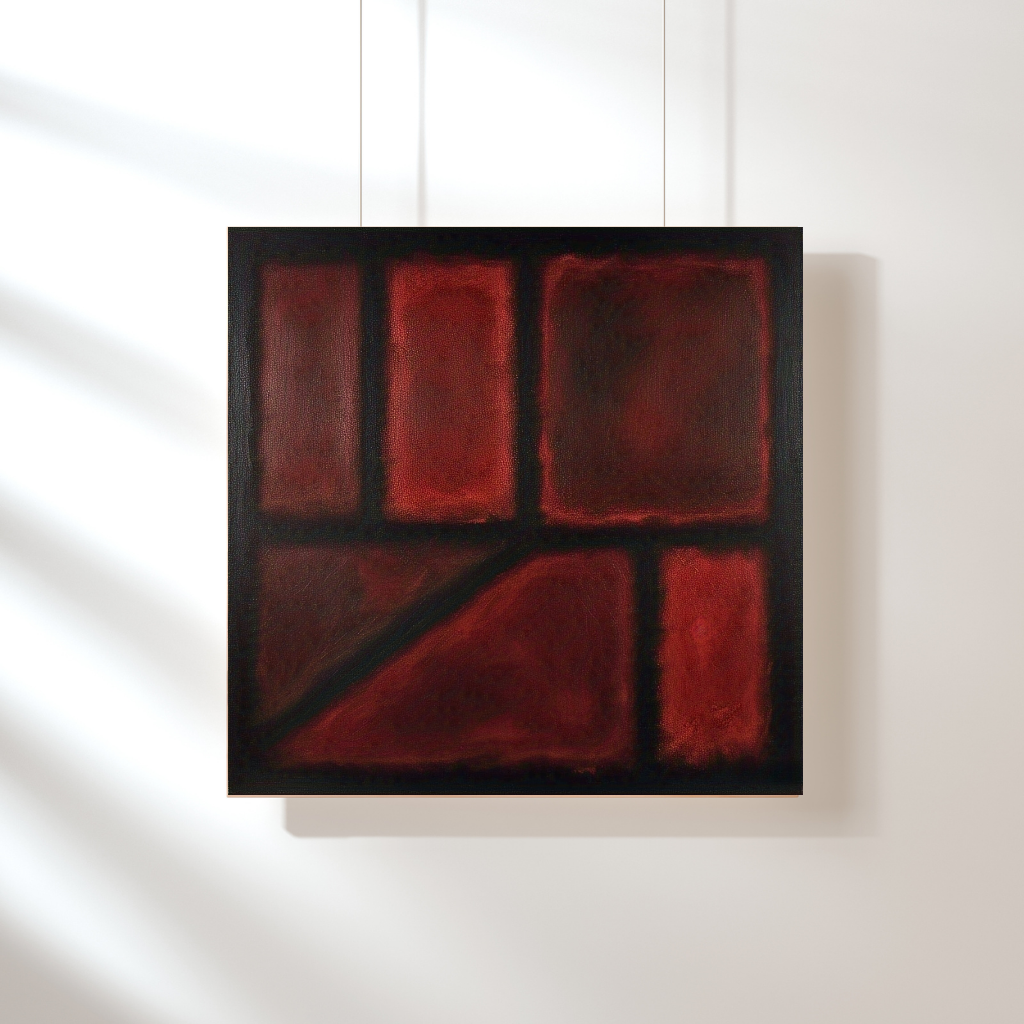 Seven Darks in Red- Abstract Art