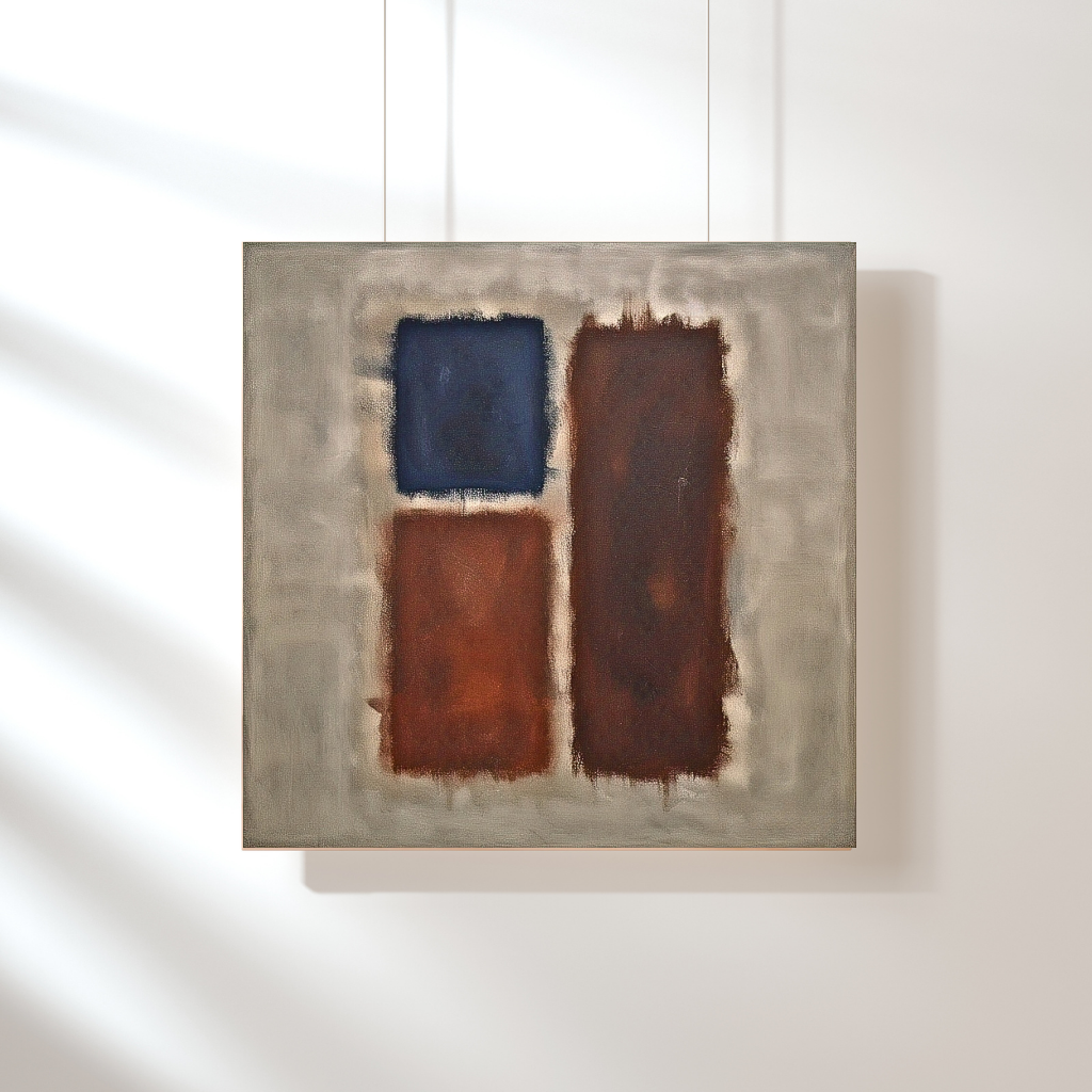 Nocturnal Bloom (Inspired by No. 61 (Rust and Blue)) - Abstract Art