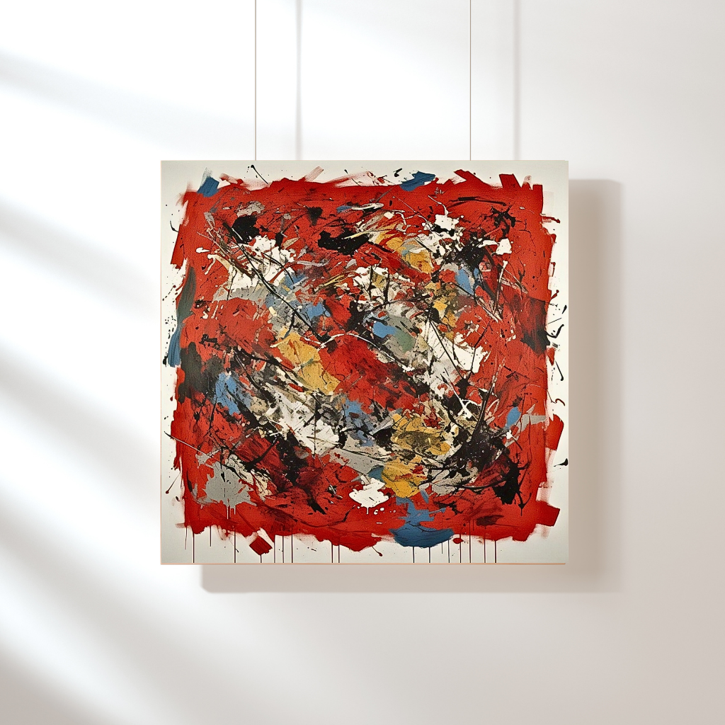 Crimson Cadence (Inspired by Indian Red Ground) - Abstract Art