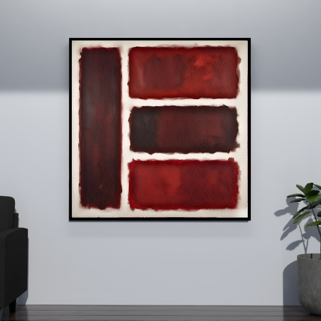 Four Darks in White II - Abstract Art