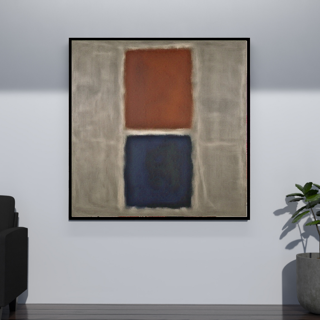 Blue Ember Glow (Inspired by No. 61 (Rust and Blue)) - Abstract Art