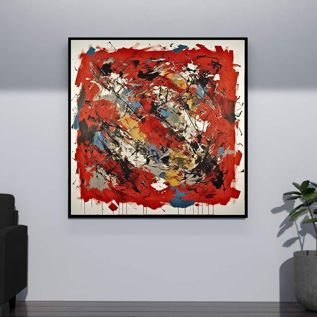 Crimson Cadence (Inspired by Indian Red Ground) - Abstract Art