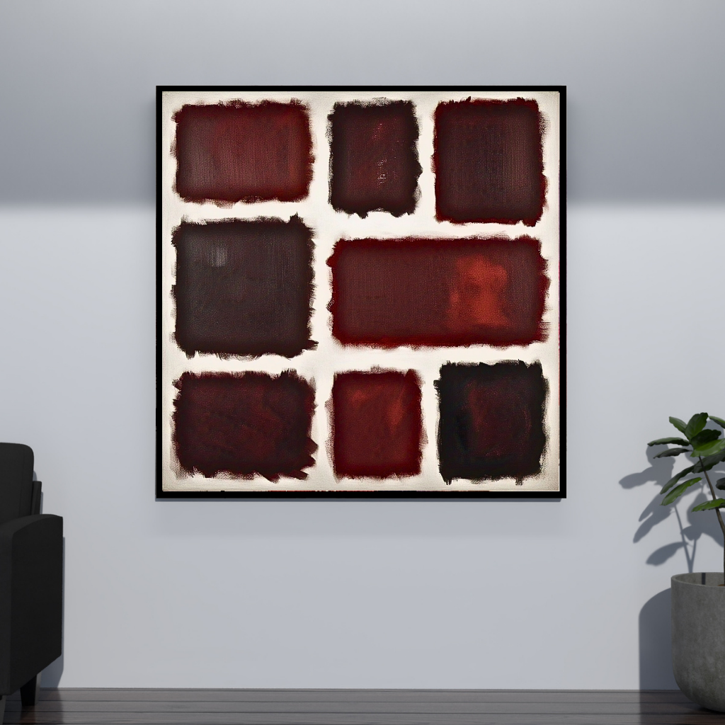 Eight Darks in White - Abstract Art