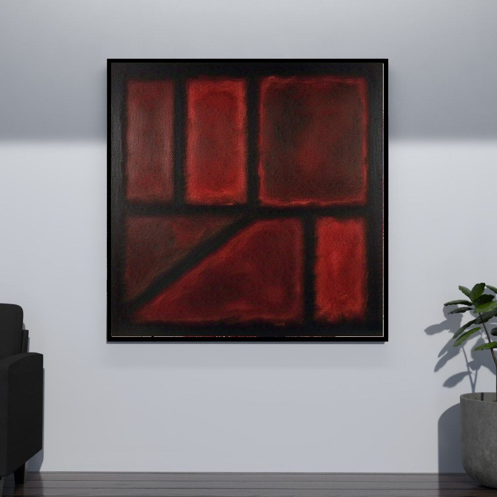 Seven Darks in Red- Abstract Art