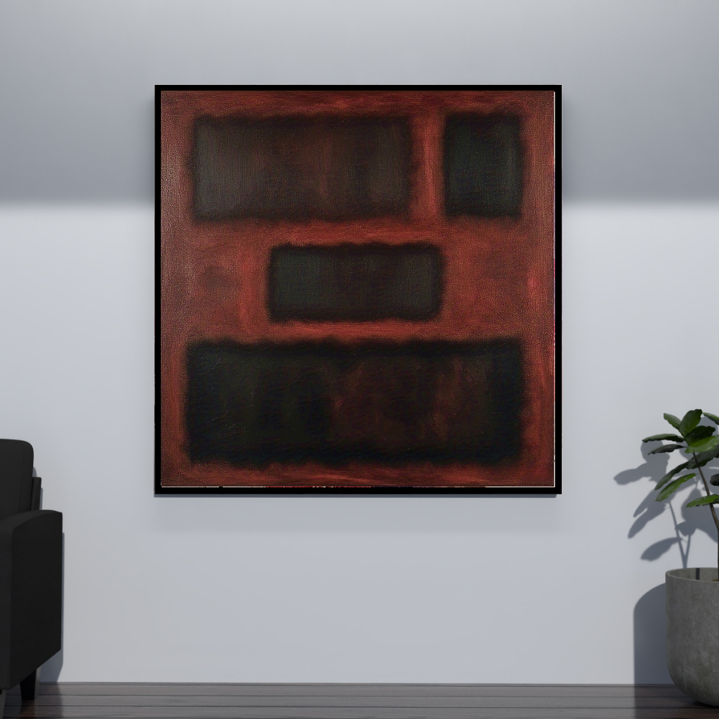 Four Darks in Red- Abstract Art
