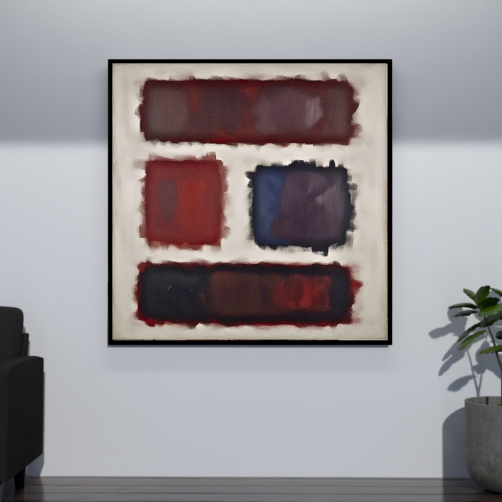 Four Darks in White - Abstract Art