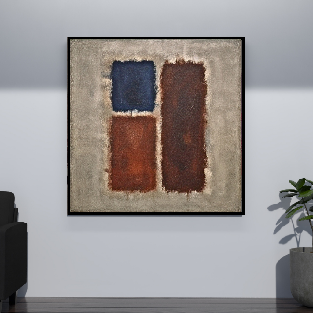 Nocturnal Bloom (Inspired by No. 61 (Rust and Blue)) - Abstract Art