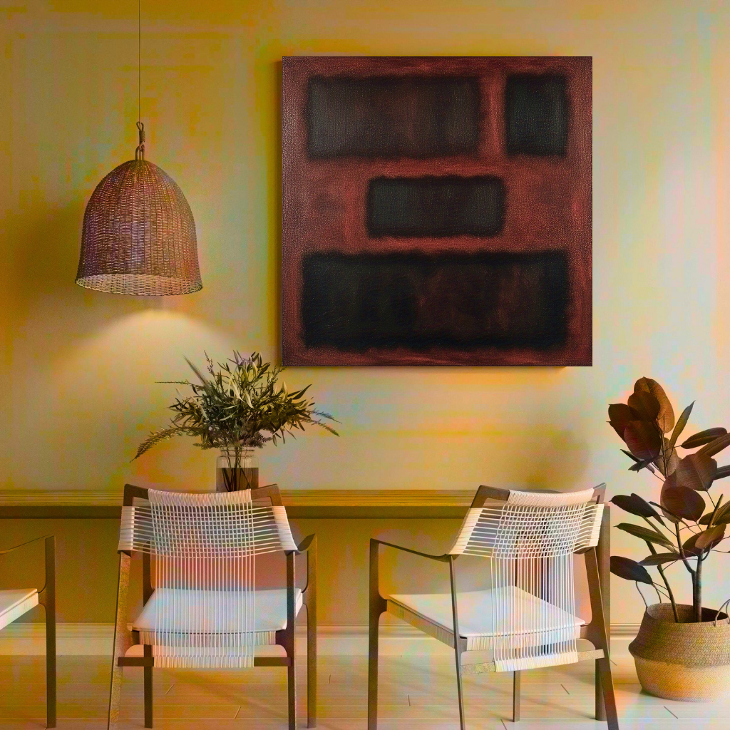 Four Darks in Red- Abstract Art