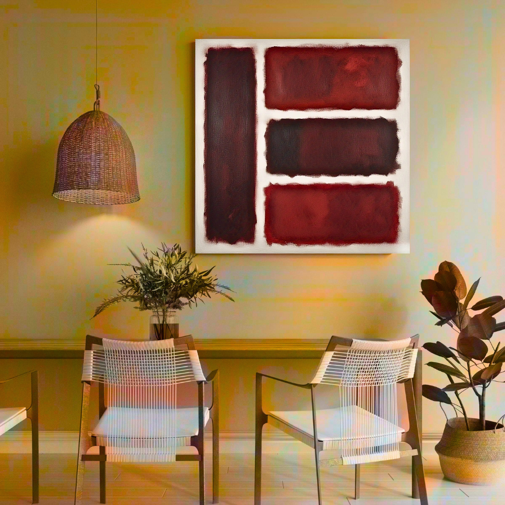 Four Darks in White II - Abstract Art
