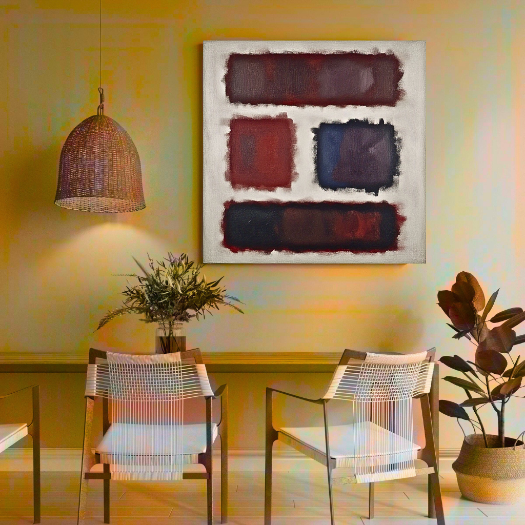 Four Darks in White - Abstract Art