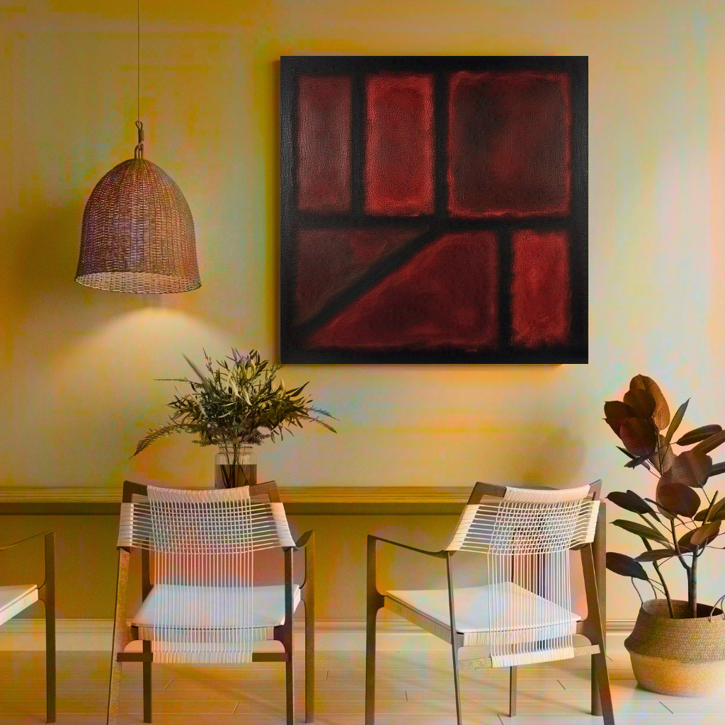 Seven Darks in Red- Abstract Art