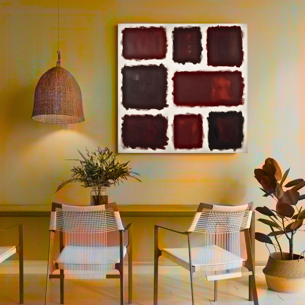Eight Darks in White - Abstract Art