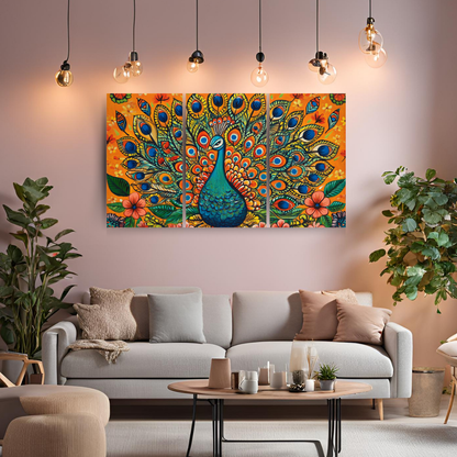 Peacock Motif -  Representing beauty and pride - Indian Folk Artwork