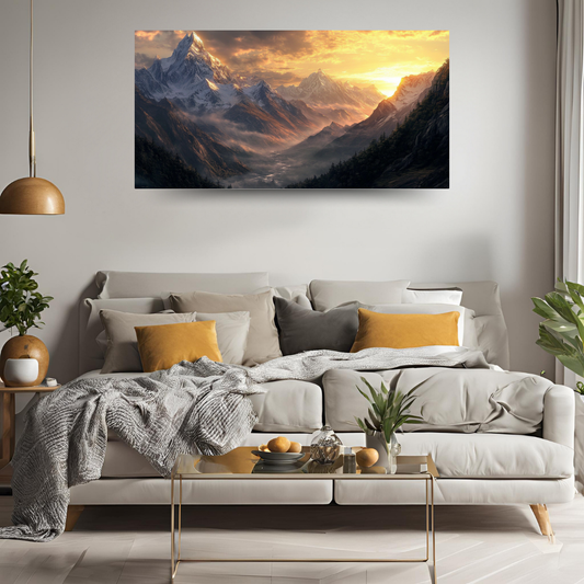 Himalayan Series: Snow-capped Mountains, Golden light, and Misty atmosphere - Landscapes