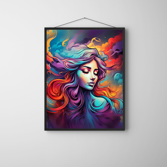 Goddess Glow - Vibrant Woman Portrait Painting