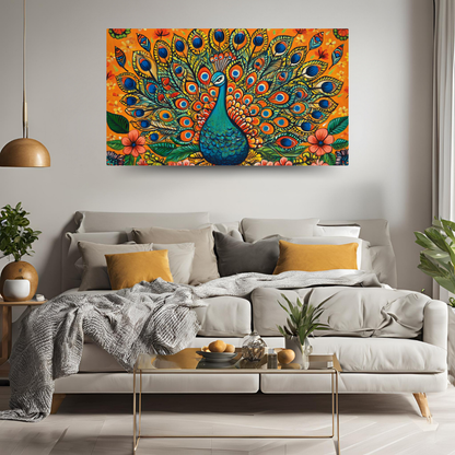 Peacock Motif -  Representing beauty and pride - Indian Folk Artwork