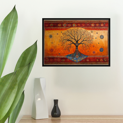 Madhubani Painting Art | Tree of Life -  Symbolizing Harmony and Nature | Indian Folk Art