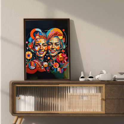 Duality of Soul - Two Faces, One Spirit Portrait Art