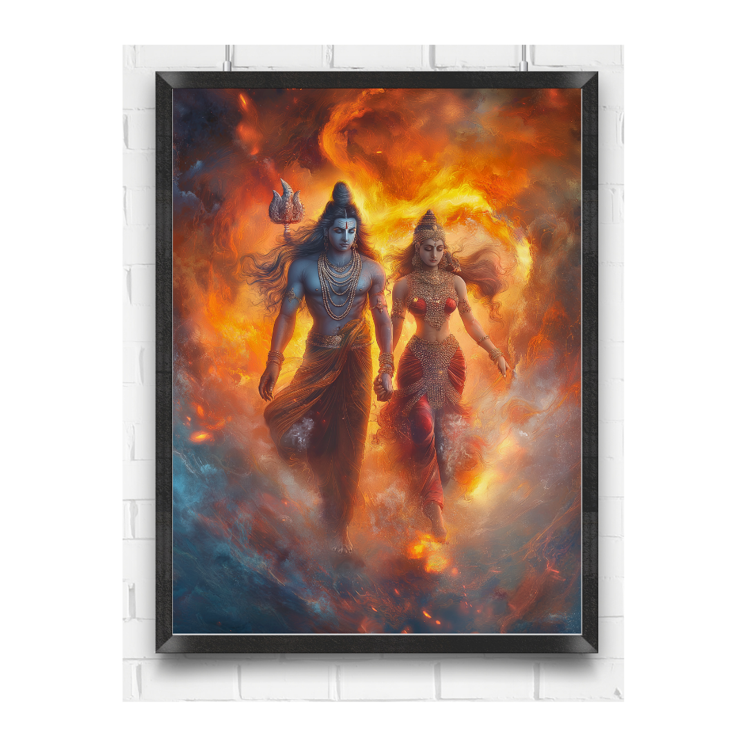 Divine Union: Shiv Parvati - Deity Art