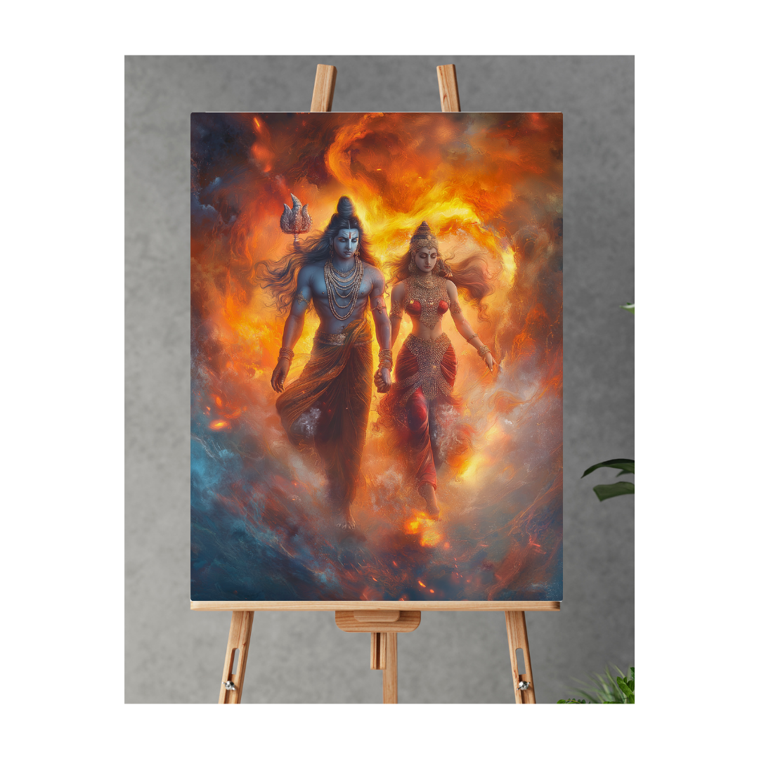 Divine Union: Shiv Parvati - Deity Art