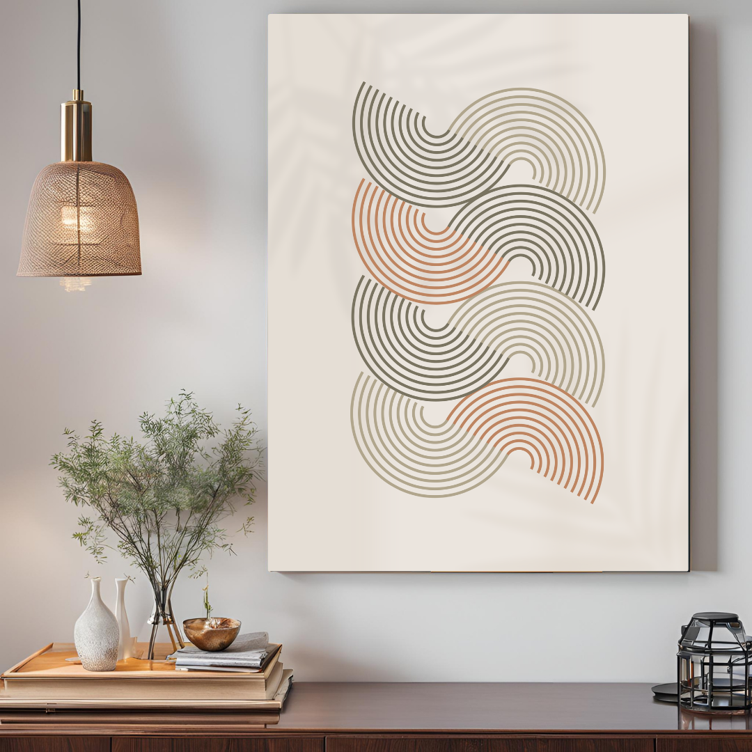 Pastel Beige Coupled Circle Boho Art