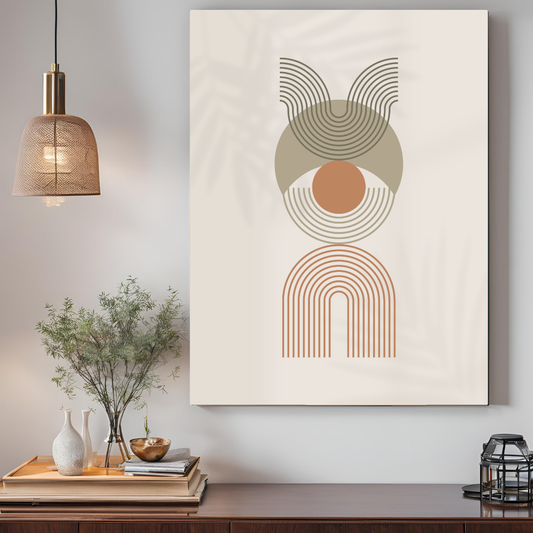 Pastel Beige Geometric Boho Art