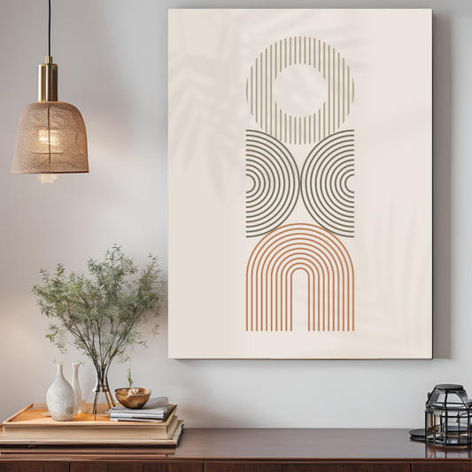 Pastel Beige Geometric Meditation Boho Art